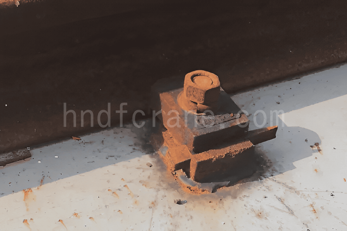 Rail clamp nut insufficiently tightened