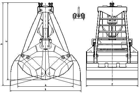 Disegno di presa del clanshell con telecomando