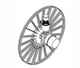 Lukisan kabel reelsdrum bermotor bergelung kabel