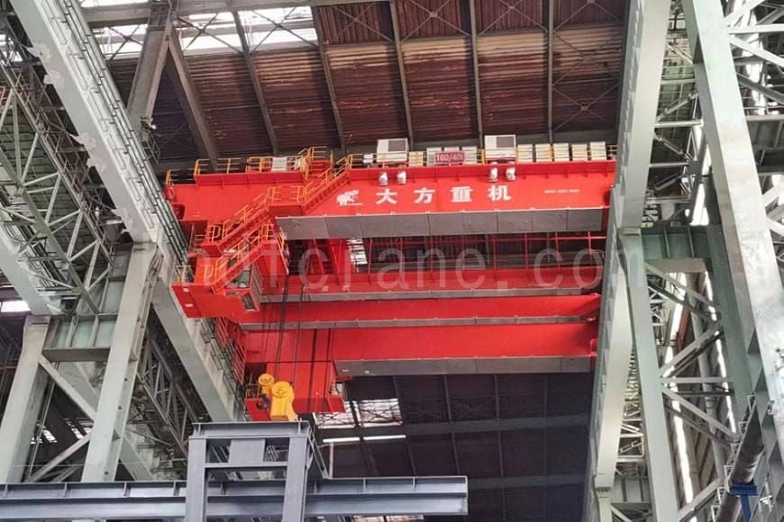 YZ200t Ladle Overhead Crane for High Temperature Molten Metal Handling in Steelmaking Workshops