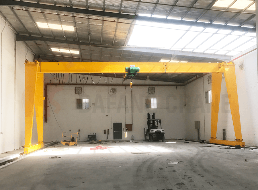 Single girder gantry crane used in Saudi Arabia customer's warehouse