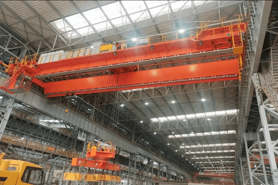 lower rotating electromagnetic overhead crane with hanging beam